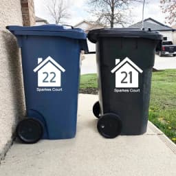 3Pcs Wheelie Bin Vinyl Sticker Custom Street House Number Container Stickers Waterproof Removable Outdoor Trash Stickers