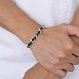 Vnox Men Black Chain Bracelets for Women, Stylish 7.5MM Stainless Steel Cuban Links Chain Wristband Gift Jewelry