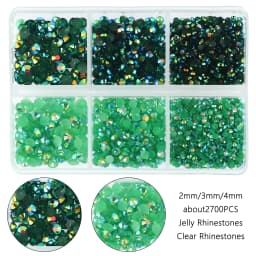2700Pcs/Box 2/3/4mm AB Jelly Nail Rhinestones Resin Flatback Clear Nail Gem Stone for DIY Nail Art Decoration Accessories