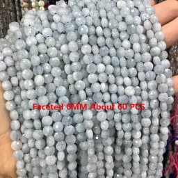 Natural Stone Blue Aquamarine Faceted Rondelle Square Irregular Round Space Beads For Jewelry Making Diy Bracelet Necklace