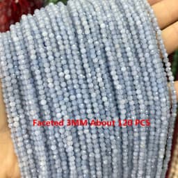 Natural Stone Blue Aquamarine Faceted Rondelle Square Irregular Round Space Beads For Jewelry Making Diy Bracelet Necklace