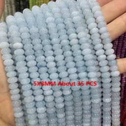 Natural Stone Blue Aquamarine Faceted Rondelle Square Irregular Round Space Beads For Jewelry Making Diy Bracelet Necklace