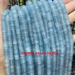Natural Stone Blue Aquamarine Faceted Rondelle Square Irregular Round Space Beads For Jewelry Making Diy Bracelet Necklace
