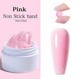3 Bottles 15ml*3 Solid Builder Gel for Nails Sculpture 3D Gel Nail Poly Extension Gel Builder Pink/Clear/White Easy Extension