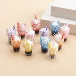 12pcs/lot Mixed Acrylic Ice Cream Drink Cup Charms Pendant DIY Necklace Earrings For Jewelry Making Accessories