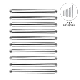 10PCS 4-42mm 316L Surgical Steel Straight Piercing Barbell Tongue Ring Replacement Accessories Ear Helix Piercing Jewelry 14/16G