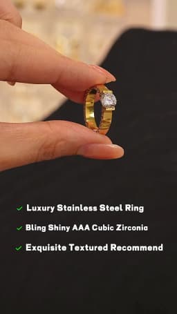 Yhpup Luxury Bling AAA Cubic Zirconia Stainless Steel Fashion Wedding Ring Women High Quality Exquisite Anniversary Jewelry Gift