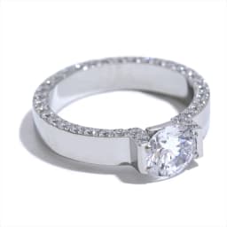 Yhpup Luxury Bling AAA Cubic Zirconia Stainless Steel Fashion Wedding Ring Women High Quality Exquisite Anniversary Jewelry Gift