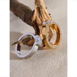 Yhpup Luxury Bling AAA Cubic Zirconia Stainless Steel Fashion Wedding Ring Women High Quality Exquisite Anniversary Jewelry Gift