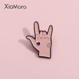 Korean RAP Lead Singer Band Singer Enamel Pin Custom iconic Gesture Sign Brooches Badge Fandom Fans Assistance Jewelry Gifts