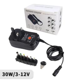 30W Universal Adapter EU UK Socket 3V 4.5V 5V 6V 7.5V 9V 12V AC DC Converter With 6Pcs Jack Connector 5V 2.1A USB Port Charge