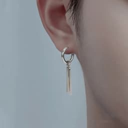 Kiss Jewelry Titanium Steel Punk Cool Men Women Ear Clip Stud Earrings Long Stick Pendant Fashion Hip Hop Drop Party Earring