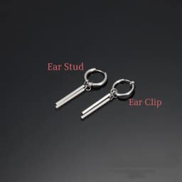 Kiss Jewelry Titanium Steel Punk Cool Men Women Ear Clip Stud Earrings Long Stick Pendant Fashion Hip Hop Drop Party Earring