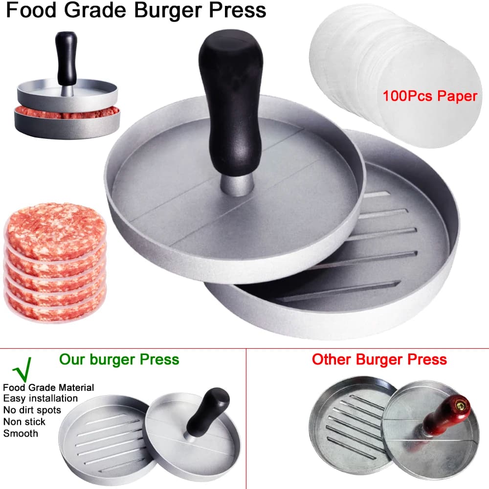 Burger Press , Patty Maker Aluminum Non-Stick Hamburger Mold
