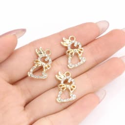 10Pcs Exquisite Zircon Alloy Sun Moon Pendant Handmade Jewelry Making Necklace Earrings Charms Diy Craft Accessories Findings