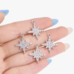 10Pcs Exquisite Zircon Alloy Sun Moon Pendant Handmade Jewelry Making Necklace Earrings Charms Diy Craft Accessories Findings