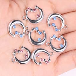 10Pcs Exquisite Zircon Alloy Sun Moon Pendant Handmade Jewelry Making Necklace Earrings Charms Diy Craft Accessories Findings