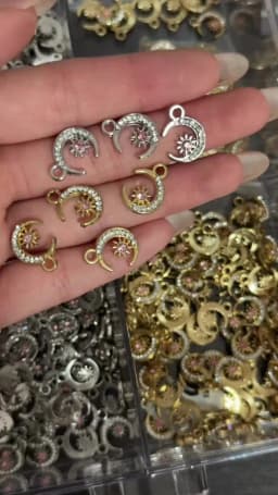 10Pcs Exquisite Zircon Alloy Sun Moon Pendant Handmade Jewelry Making Necklace Earrings Charms Diy Craft Accessories Findings