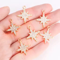 10Pcs Exquisite Zircon Alloy Sun Moon Pendant Handmade Jewelry Making Necklace Earrings Charms Diy Craft Accessories Findings