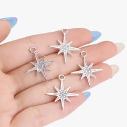 10Pcs Exquisite Zircon Alloy Sun Moon Pendant Handmade Jewelry Making Necklace Earrings Charms Diy Craft Accessories Findings