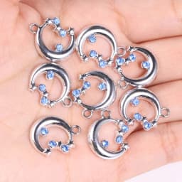 10Pcs Exquisite Zircon Alloy Sun Moon Pendant Handmade Jewelry Making Necklace Earrings Charms Diy Craft Accessories Findings