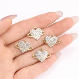 10Pcs Exquisite Zircon Alloy Sun Moon Pendant Handmade Jewelry Making Necklace Earrings Charms Diy Craft Accessories Findings