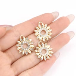 10Pcs Exquisite Zircon Alloy Sun Moon Pendant Handmade Jewelry Making Necklace Earrings Charms Diy Craft Accessories Findings
