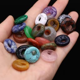 Natural Stone Beads Semi-precious Stones Round Big Hole Beads for Jewelry Making DIY Necklace Bracelet Earrings Accessories18mm