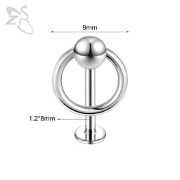 ZS 1 Piece 6/8/10/12MM Stainless Steel Lip Labret Piercing Punk Monroe Lips Stud Cartilage Helix Piercings Tongue Ring Jewelry
