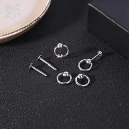 ZS 1 Piece 6/8/10/12MM Stainless Steel Lip Labret Piercing Punk Monroe Lips Stud Cartilage Helix Piercings Tongue Ring Jewelry