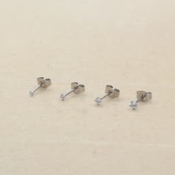Super Mini 1.5MM 2MM Zircons Stainless Steel Push Back Stud Earrinngs For Men Women 2PC Delicate Jewerlry
