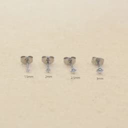 Super Mini 1.5MM 2MM Zircons Stainless Steel Push Back Stud Earrinngs For Men Women 2PC Delicate Jewerlry