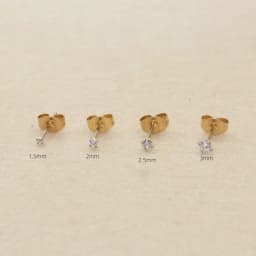 Super Mini 1.5MM 2MM Zircons Stainless Steel Push Back Stud Earrinngs For Men Women 2PC Delicate Jewerlry