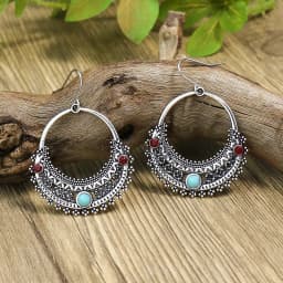 New Bohemian Alloy Earrings Round Drop Oil Multicolor Diamonds Sun Flower Distinctive Embellishment Gifts Party