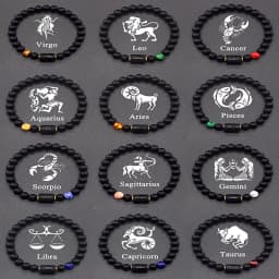 12 Zodiac Sign Bracelet Homme Constellation Bracelet for Men Aries Virgo Leo Libra Charm Bangle Women Friendship Jewelry on Hand