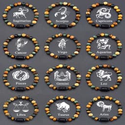 12 Zodiac Sign Bracelet Homme Constellation Bracelet for Men Aries Virgo Leo Libra Charm Bangle Women Friendship Jewelry on Hand