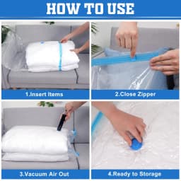 5/12/48PCS Vacuum Storage Bags For Clothes,Bedding,Space Saving Bags Storage Vacuum Seal Packet,Folding Compressed Organizer Bag