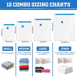 5/12/48PCS Vacuum Storage Bags For Clothes,Bedding,Space Saving Bags Storage Vacuum Seal Packet,Folding Compressed Organizer Bag