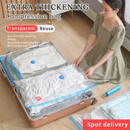 5/12/48PCS Vacuum Storage Bags For Clothes,Bedding,Space Saving Bags Storage Vacuum Seal Packet,Folding Compressed Organizer Bag