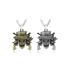 Rock Music Band Guns N 'Roses Skull Death Logo Pendants Necklaces Necklace for Woman Man Music Series Jewelry
