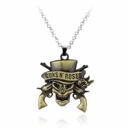 Rock Music Band Guns N 'Roses Skull Death Logo Pendants Necklaces Necklace for Woman Man Music Series Jewelry