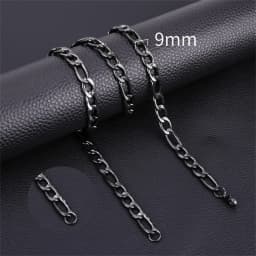 Fashion New Figaro Chain Necklace Men's Punk Silver Color Stainless Steel Long Necklace Men's Hip Hop Jewelry Gift