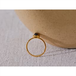 Yhpup Fashion Natural Stone Stainless Steel Oval Thin Chic Ring Women 18K PVD Plated Waterproof Jewelry Accessories Gift