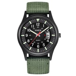 Original XINEW Brand Watches For Men Fashion Nylon Band Military Sports Date Quartz Watch Erkek Barato Saat Relogio Masculino