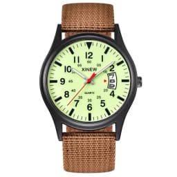 Original XINEW Brand Watches For Men Fashion Nylon Band Military Sports Date Quartz Watch Erkek Barato Saat Relogio Masculino