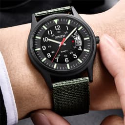Original XINEW Brand Watches For Men Fashion Nylon Band Military Sports Date Quartz Watch Erkek Barato Saat Relogio Masculino