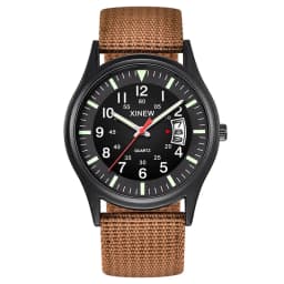 Original XINEW Brand Watches For Men Fashion Nylon Band Military Sports Date Quartz Watch Erkek Barato Saat Relogio Masculino