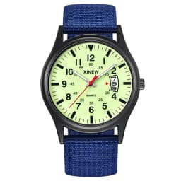 Original XINEW Brand Watches For Men Fashion Nylon Band Military Sports Date Quartz Watch Erkek Barato Saat Relogio Masculino