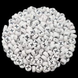 7mm 50Pcs Acrylic 26 English Letter Flat Round Beads Black on white DIY Crafts Necklace Bracelet Pendant For Jewelry Making
