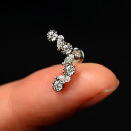 1PC 20G Women's Fashion Stainless Steel Crystal CZ Ear Studs Cartilage Helix Lobe Earring 2024 Trendy Piercing Jewelry for Teens